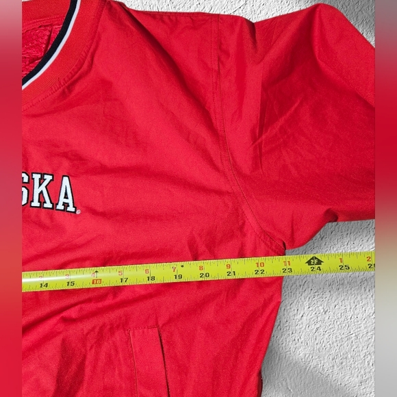 90s NIKE TEAM NEBRASKA CORNHUSKERS JACKET RED EMBROIDERED WOMEN XL NCAA PULLOVER - Picture 5 of 9